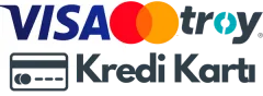 Visa, Mastercard ve Troy kredi kartı ile ödeme